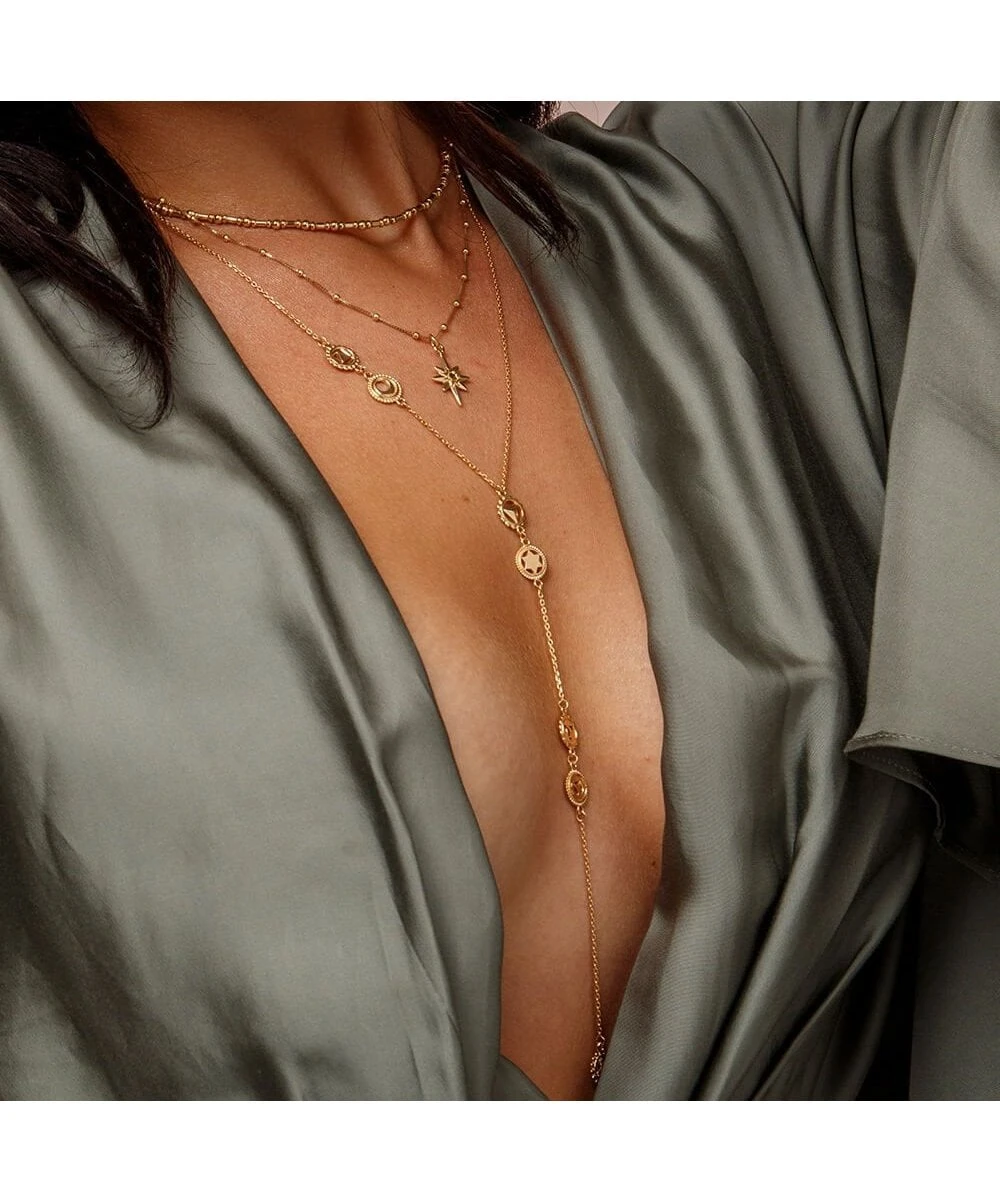 ChloBo ChloBo Gold Bobble Chain Lucky Star Necklace 4 ChloBo ChloBo Gold Bobble Chain Lucky Star Necklace - Image 2