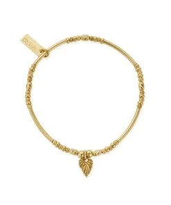 ChloBo ChloBo Gold Leaf Heart Sparkle Bracelet