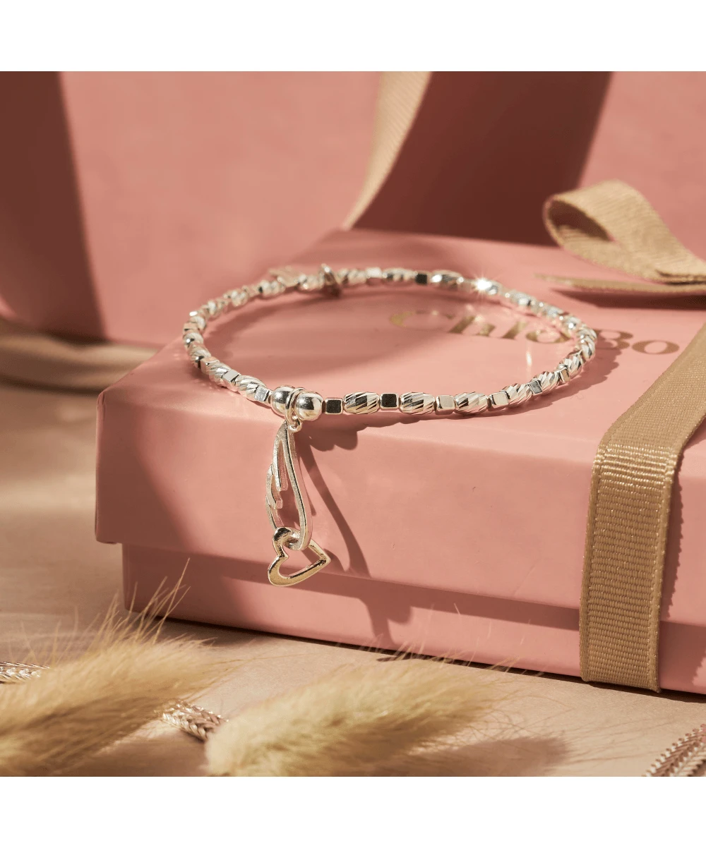 ChloBo ChloBo Interlocking Heart & Angel Wing Bracelet 4 ChloBo ChloBo Interlocking Heart & Angel Wing Bracelet - Image 2