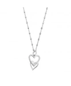 ChloBo ChloBo Mini Cube Chain Interlocking Heart Necklace