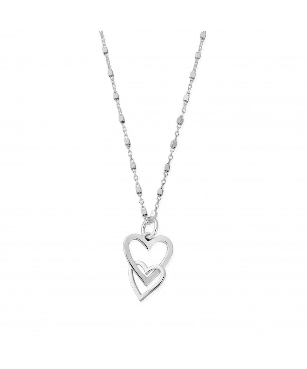 ChloBo ChloBo Mini Cube Chain Interlocking Heart Necklace 3 ChloBo ChloBo Mini Cube Chain Interlocking Heart Necklace