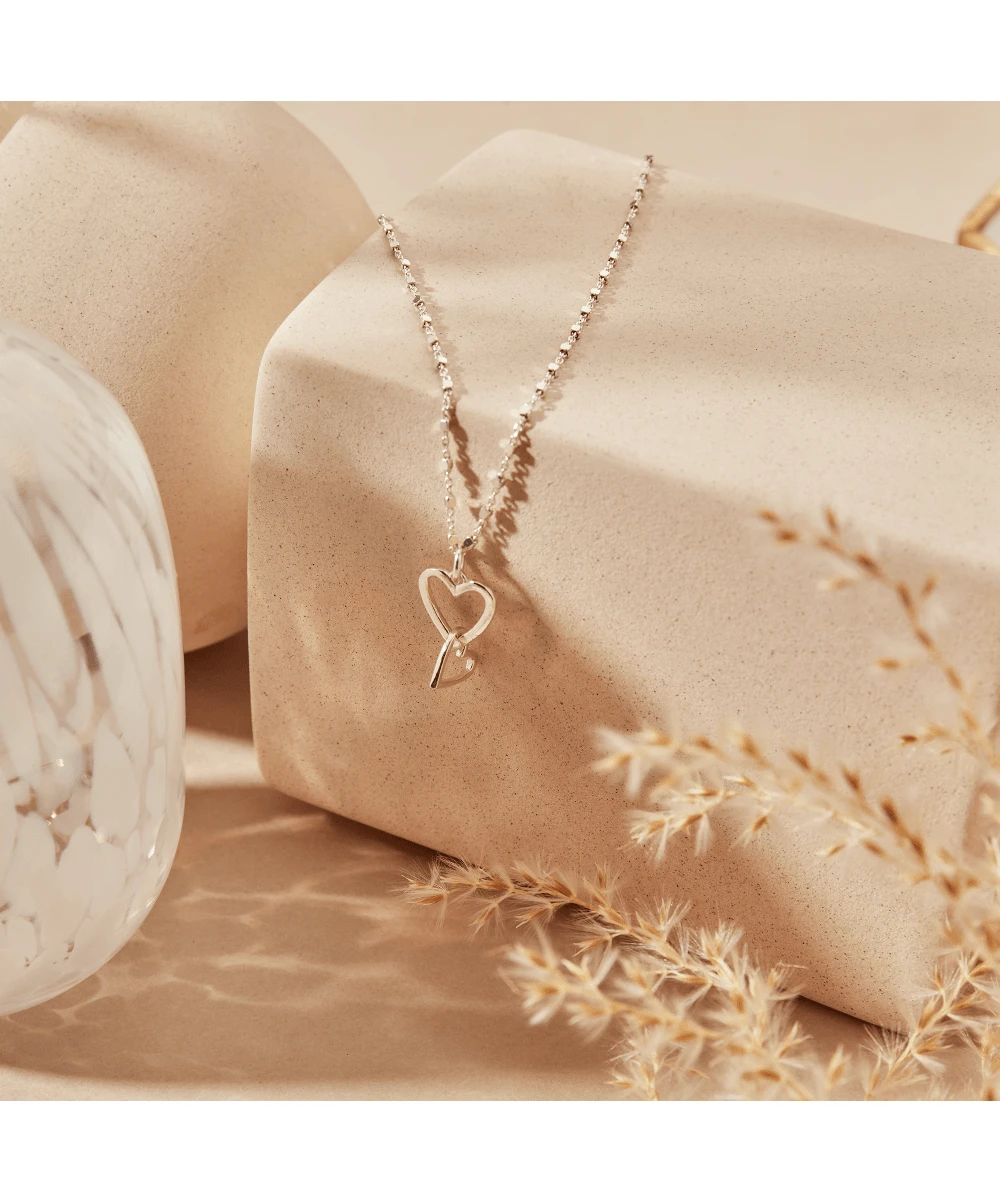 ChloBo ChloBo Mini Cube Chain Interlocking Heart Necklace 5 ChloBo ChloBo Mini Cube Chain Interlocking Heart Necklace - Image 3