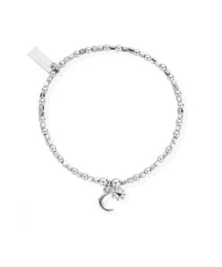 ChloBo ChloBo Mini Cube Dainty Moon & Sun Bracelet