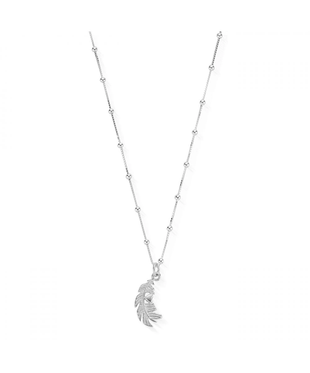 ChloBo ChloBo Silver Chain Heart In Feather Necklace 3 ChloBo ChloBo Silver Chain Heart In Feather Necklace