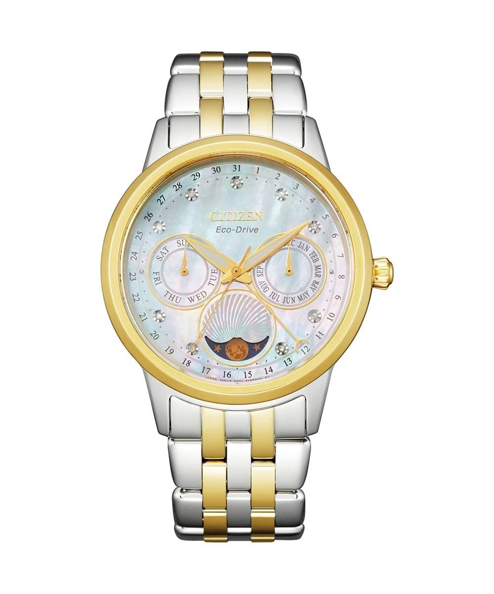Citizen Citizen Eco-Drive Calendrier Moonphase Two Tone Ladies Bracelet Watch 3 Citizen Citizen Eco-Drive Calendrier Moonphase Two Tone Ladies Bracelet Watch
