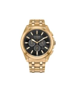 Citizen Citizen Eco-Drive Gold Plated Chronograph Gents Bracelet Watch
