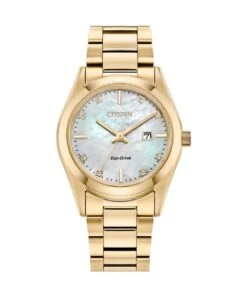 Citizen Citizen Eco-Drive Gold Plated Diamond Ladies Bracelet Watch