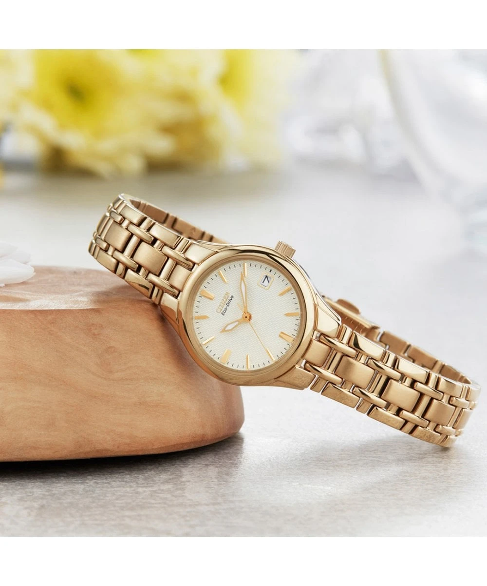 Citizen Citizen Eco-Drive Gold Plated Silhouette Ladies Bracelet Watch 4 Citizen Citizen Eco-Drive Gold Plated Silhouette Ladies Bracelet Watch - Image 2
