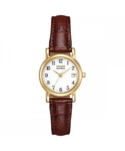 Citizen Citizen Eco-Drive Ladies Brown Leather Strap Watch