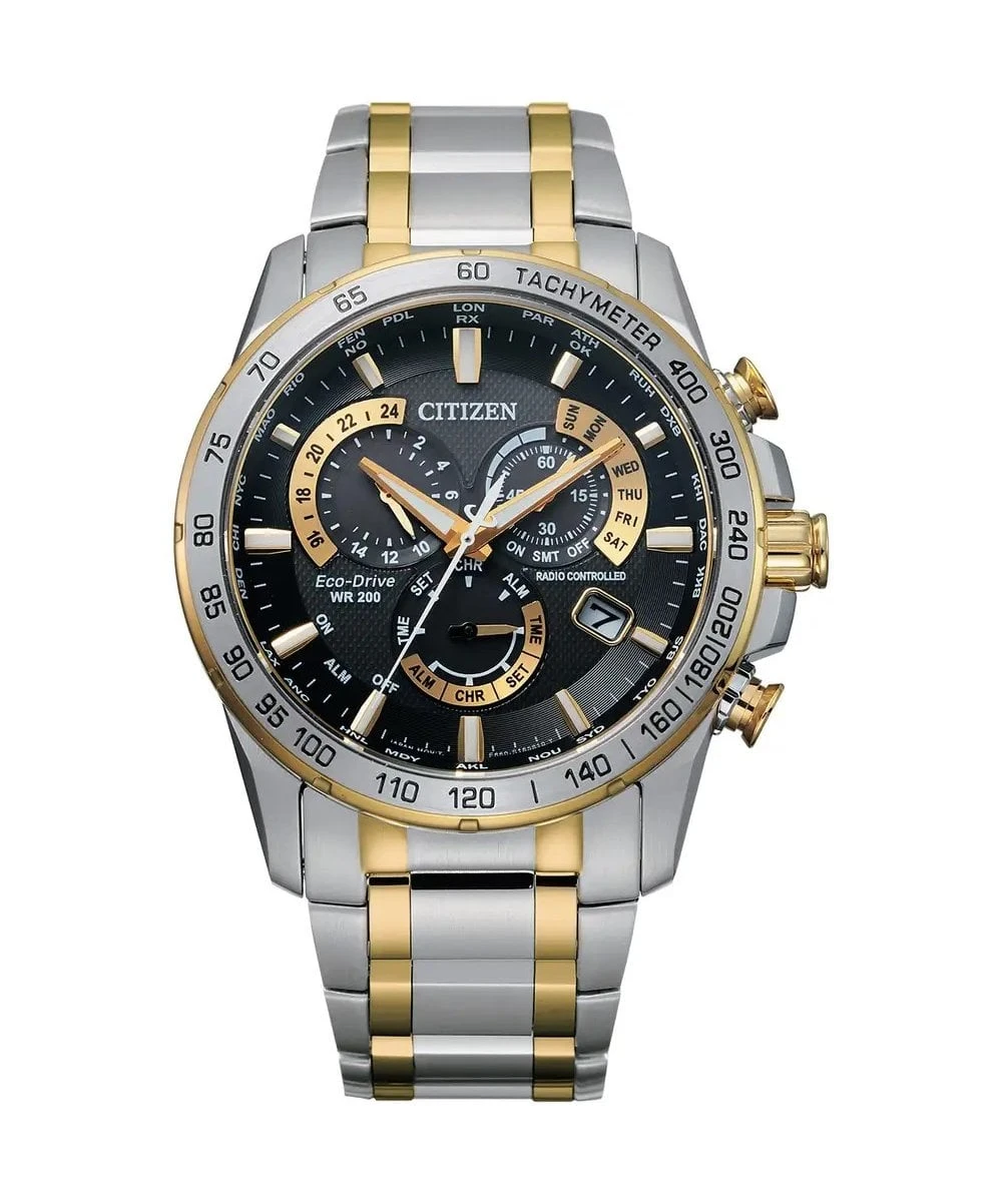 Citizen Citizen Eco-Drive Two Tone Perpetual Chrono A.T Gents Bracelet Watch 3 Citizen Citizen Eco-Drive Two Tone Perpetual Chrono A.T Gents Bracelet Watch