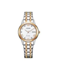 Citizen Citizen Eco-Drive Two Tone Silhouette Crystal Ladies Bracelet Watch