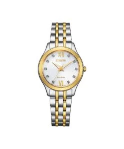 Citizen Citizen Eco-Drive Two Tone Silhouette Diamond Ladies Bracelet Watch
