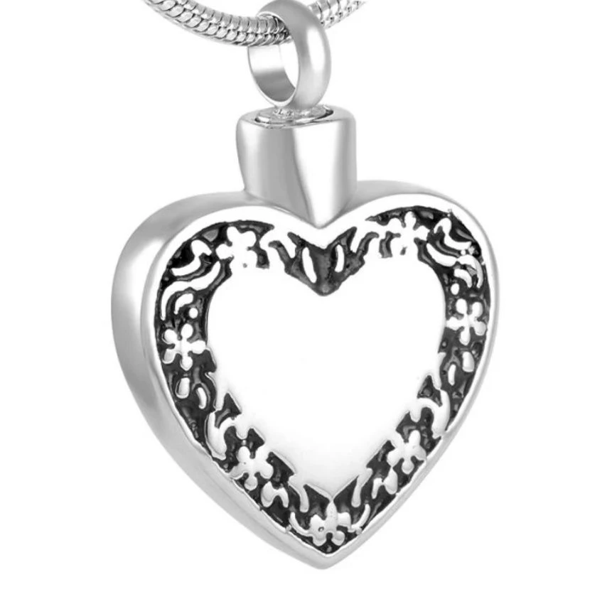 Classic Rimmed Heart - Stainless Steel Cremation Ashes Jewellery Urn Pendant 3 Classic Rimmed Heart - Stainless Steel Cremation Ashes Jewellery Urn Pendant