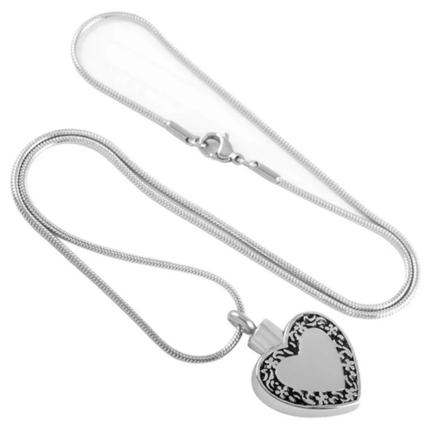 Classic Rimmed Heart - Stainless Steel Cremation Ashes Jewellery Urn Pendant 4 Classic Rimmed Heart - Stainless Steel Cremation Ashes Jewellery Urn Pendant - Image 2