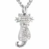 Crystal Cat - Stainless Steel Cremation Ashes Jewellery Urn Pendant 1 Crystal Cat - Stainless Steel Cremation Ashes Jewellery Urn Pendant -Ornaments Promotion Store crystalcat