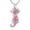 Crystal Cat Pink - Stainless Steel Cremation Ashes Jewellery Urn Pendant 2 Crystal Cat Pink - Stainless Steel Cremation Ashes Jewellery Urn Pendant -Ornaments Promotion Store crystalcatpink