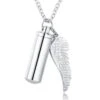 Cylinder Wing Charm - Stainless Steel Cremation Ashes Pendant 1 Cylinder Wing Charm - Stainless Steel Cremation Ashes Pendant -Ornaments Promotion Store cylinderwingcharmsilver