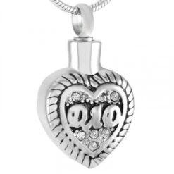 Dad Heart - Stainless Steel Cremation Ashes Jewellery Urn Pendant