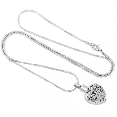 Dad Heart - Stainless Steel Cremation Ashes Jewellery Urn Pendant 4 Dad Heart - Stainless Steel Cremation Ashes Jewellery Urn Pendant - Image 2