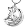 Dog Moon - Stainless Steel Cremation Ashes Jewellery Pendant 2 Dog Moon - Stainless Steel Cremation Ashes Jewellery Pendant -Ornaments Promotion Store dogmoon