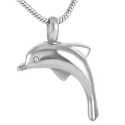 Dolphin - Stainless Steel Cremation Ashes Memorial Jewellery Pendant