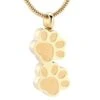 Double Paws - Gold Stainless Steel Cremation Ashes Memorial Pendant 2 Double Paws - Gold Stainless Steel Cremation Ashes Memorial Pendant -Ornaments Promotion Store doublepawsgold