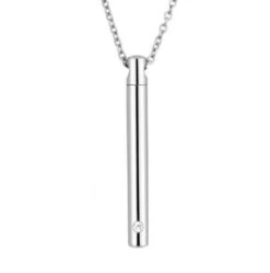 Elegant Slim Cylinder - Stainless Steel Cremation Ashes Pendant