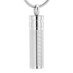 Fancy Cylinder - Stainless Steel Cremation Ashes Urn Jewellery Pendant