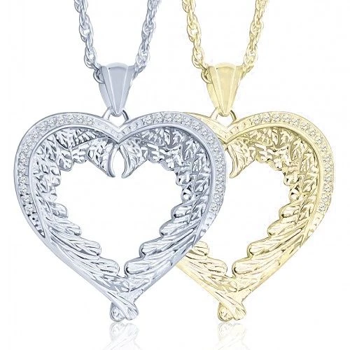 Feathered Wing Heart Cremation Ashes Memorial Pendant 3 Feathered Wing Heart Cremation Ashes Memorial Pendant