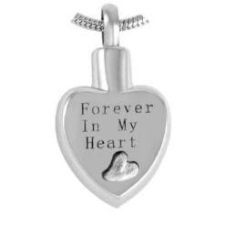 Forever In My Heart - Stainless Steel Cremation Ashes Pendant