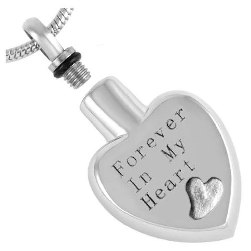 Forever In My Heart - Stainless Steel Cremation Ashes Pendant 4 Forever In My Heart - Stainless Steel Cremation Ashes Pendant - Image 2