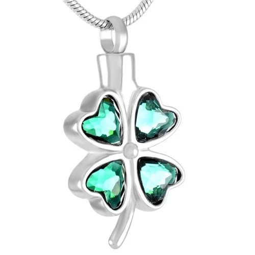 Four Leaf Clover - Stainless Steel Cremation Ashes Memorial Jewellery Pendant 3 Four Leaf Clover - Stainless Steel Cremation Ashes Memorial Jewellery Pendant