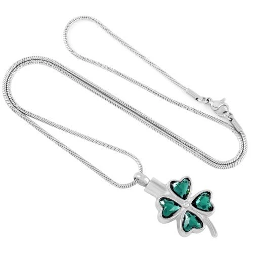 Four Leaf Clover - Stainless Steel Cremation Ashes Memorial Jewellery Pendant 6 Four Leaf Clover - Stainless Steel Cremation Ashes Memorial Jewellery Pendant - Image 4