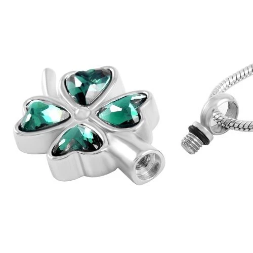 Four Leaf Clover - Stainless Steel Cremation Ashes Memorial Jewellery Pendant 4 Four Leaf Clover - Stainless Steel Cremation Ashes Memorial Jewellery Pendant - Image 2