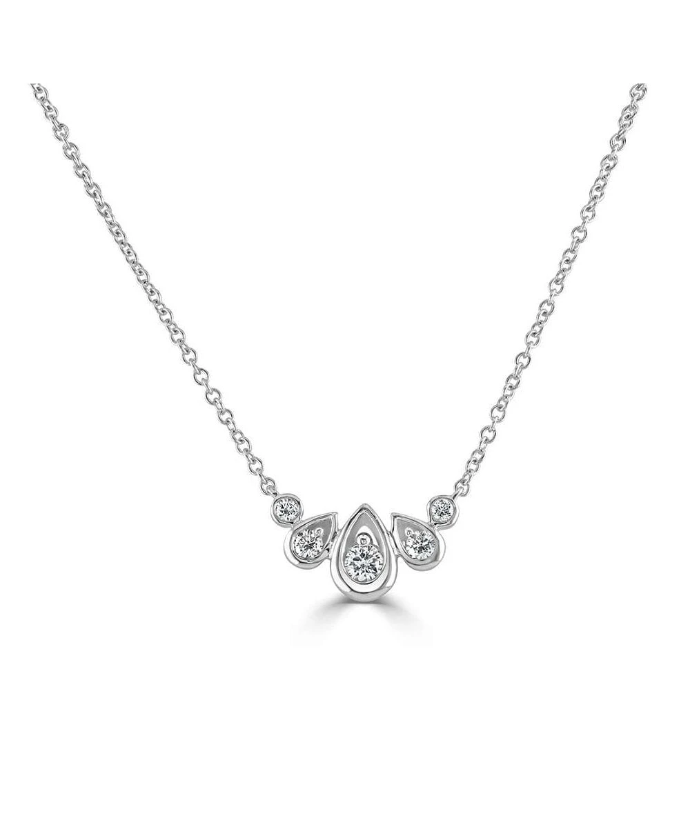 Gladstones Jewellers 18ct White Gold Diamond Droplet Necklace