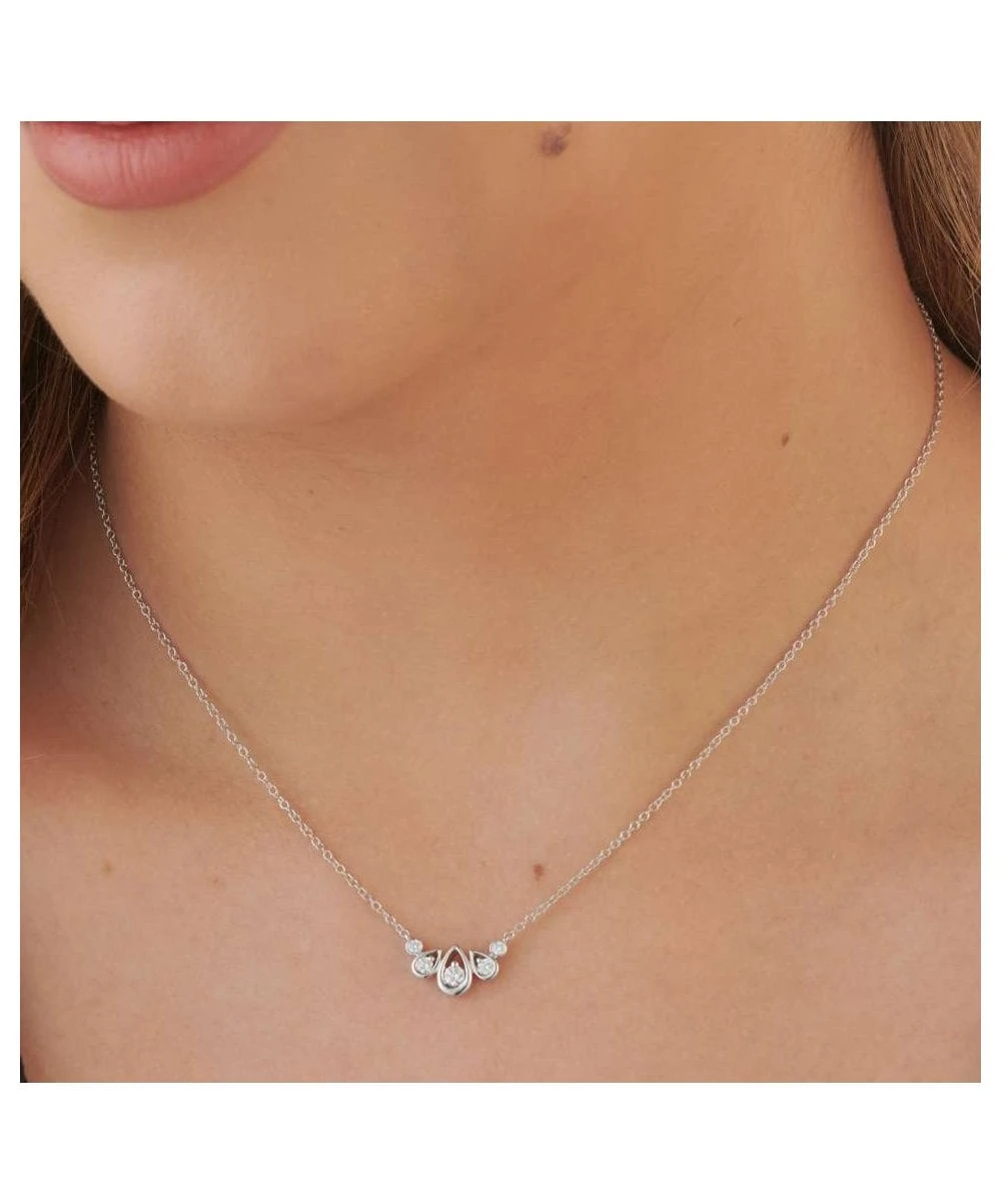 Gladstones Jewellers 18ct White Gold Diamond Droplet Necklace 4 Gladstones Jewellers 18ct White Gold Diamond Droplet Necklace - Image 2