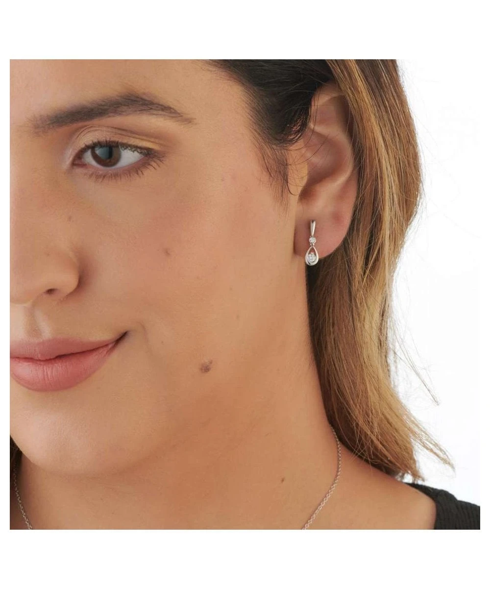 Gladstones Jewellers 18ct White Gold Diamond Droplet Studs 4 Gladstones Jewellers 18ct White Gold Diamond Droplet Studs - Image 2