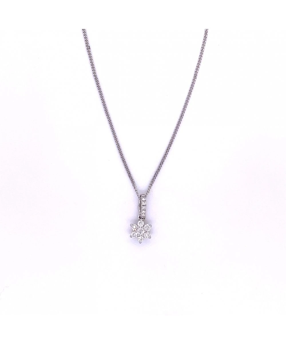 Gladstones Jewellers 18ct White Gold Diamond Flower Pendant 3 Gladstones Jewellers 18ct White Gold Diamond Flower Pendant