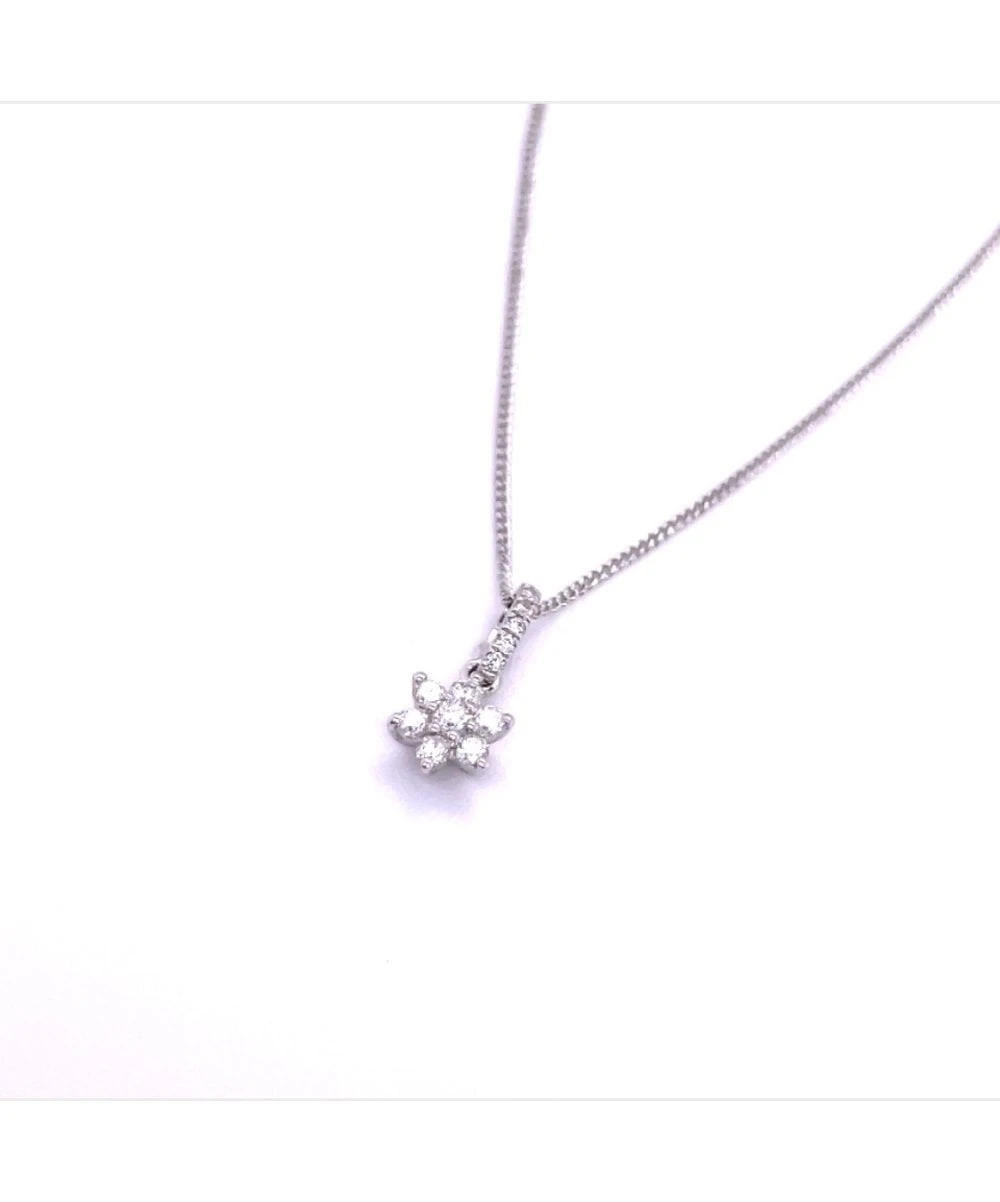 Gladstones Jewellers 18ct White Gold Diamond Flower Pendant 4 Gladstones Jewellers 18ct White Gold Diamond Flower Pendant - Image 2