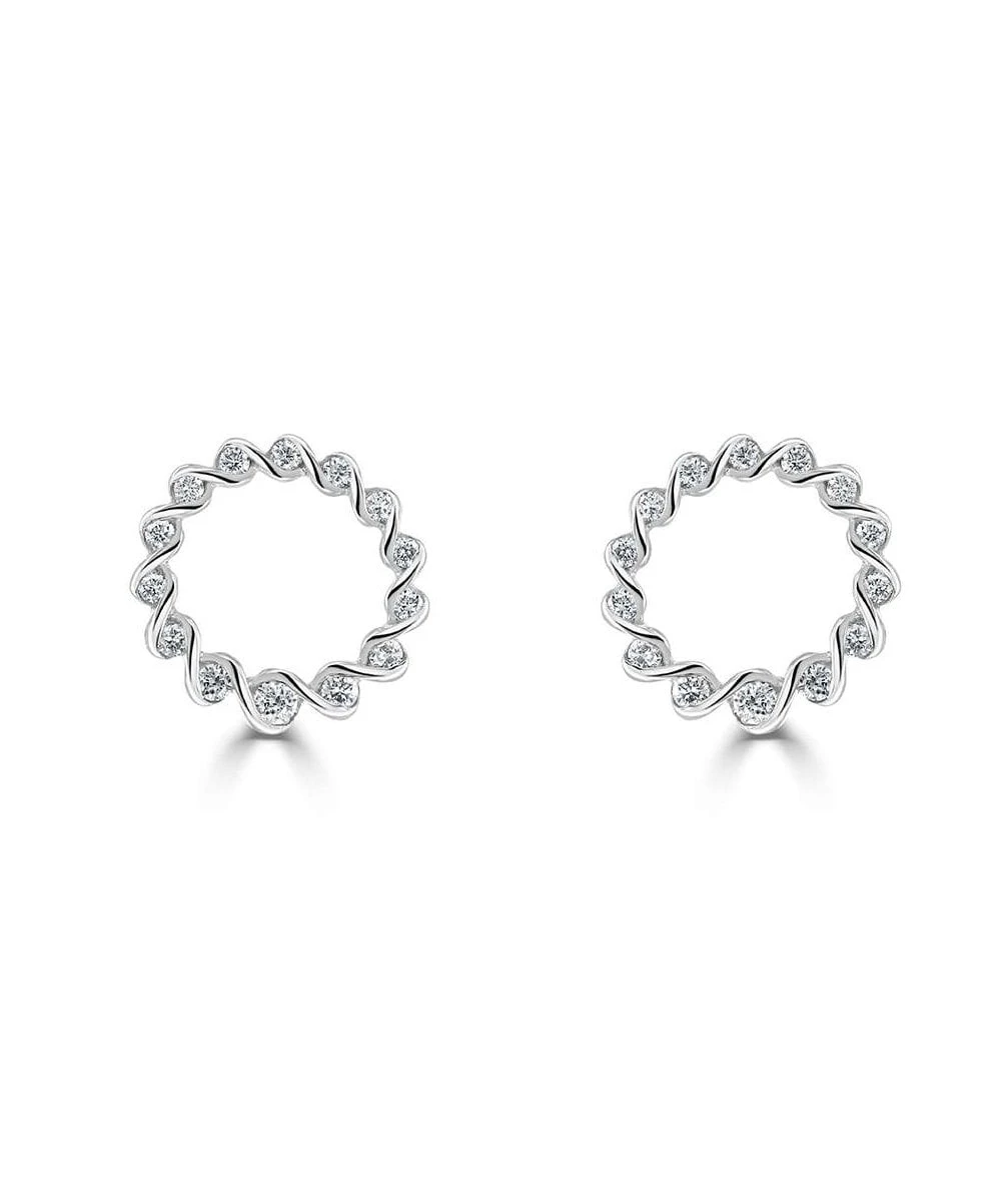 Gladstones Jewellers 18ct White Gold Diamond Ribbon Twist Studs 3 Gladstones Jewellers 18ct White Gold Diamond Ribbon Twist Studs