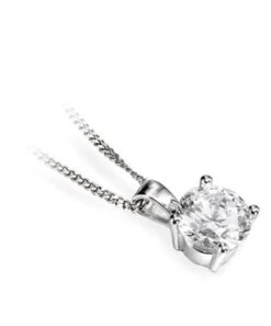Gladstones Jewellers 18ct White Gold Four Claw Diamond Pendant