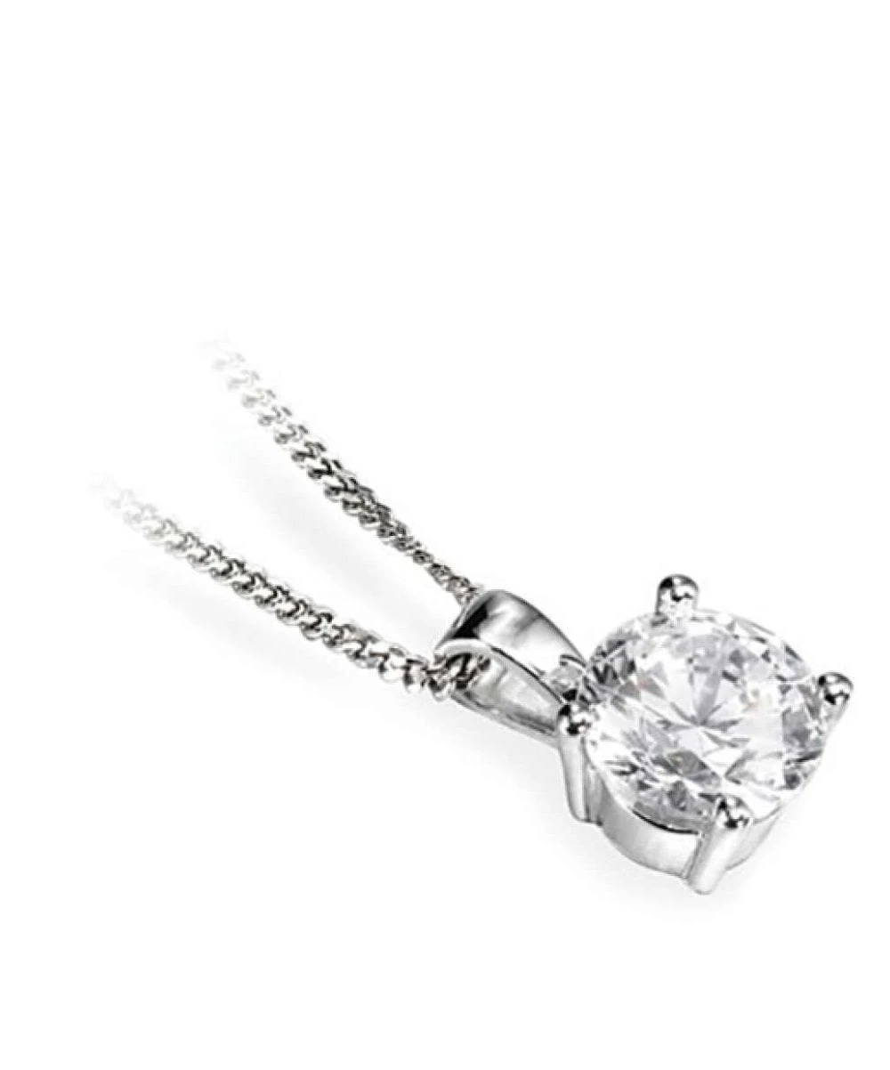 Gladstones Jewellers 18ct White Gold Four Claw Diamond Pendant 3 Gladstones Jewellers 18ct White Gold Four Claw Diamond Pendant