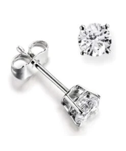 Gladstones Jewellers 18ct White Gold Four Claw Diamond Studs