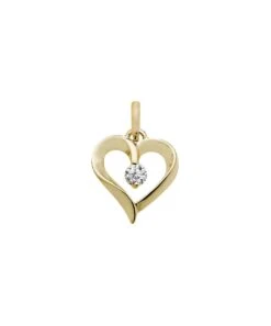 Gladstones Jewellers 9ct Gold CZ Heart Pendant