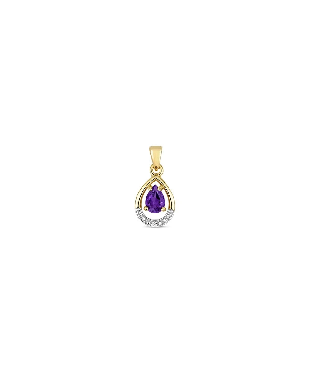Gladstones Jewellers 9ct Gold Diamond & Amethyst Pendant 3 Gladstones Jewellers 9ct Gold Diamond & Amethyst Pendant