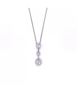 Gladstones Jewellers 9ct White Gold 0.38ct Diamond 3 Stone Pendant
