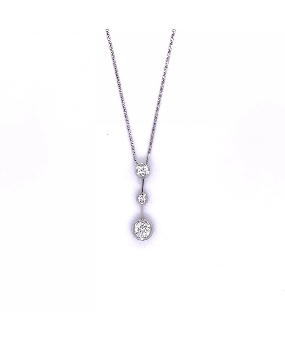 Gladstones Jewellers 9ct White Gold 0.38ct Diamond 3 Stone Pendant
