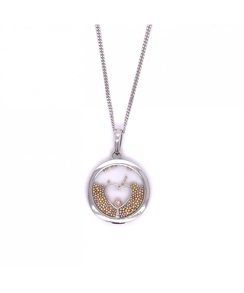 Gladstones Jewellers 9ct White Gold Diamond 3 Colour Pendant 3 Gladstones Jewellers 9ct White Gold Diamond 3 Colour Pendant
