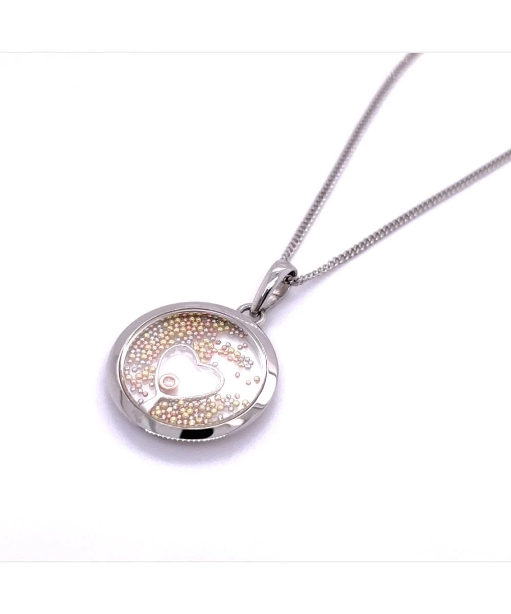 Gladstones Jewellers 9ct White Gold Diamond 3 Colour Pendant 4 Gladstones Jewellers 9ct White Gold Diamond 3 Colour Pendant - Image 2