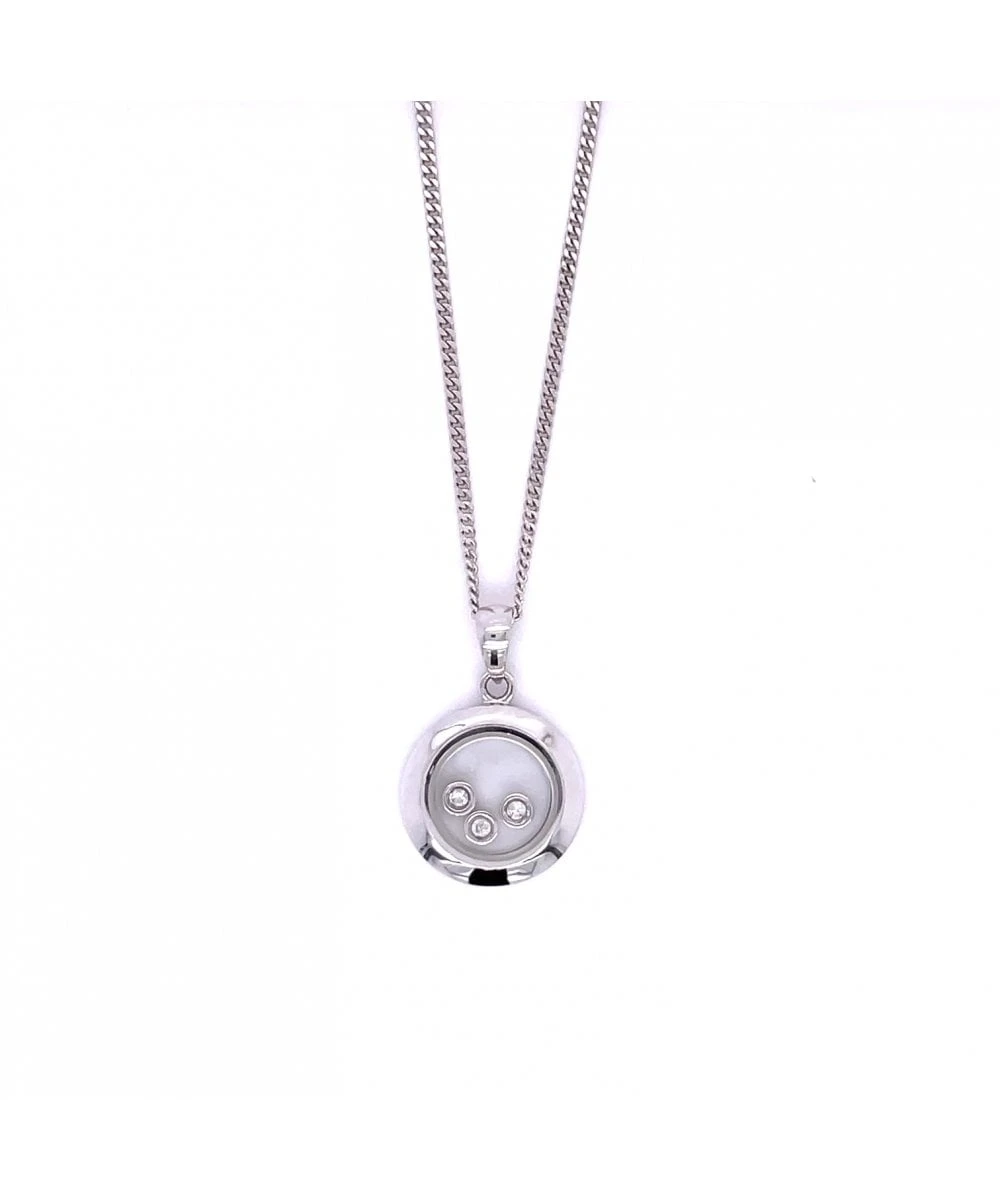 Gladstones Jewellers 9ct White Gold Diamond Glass Pendant 3 Gladstones Jewellers 9ct White Gold Diamond Glass Pendant
